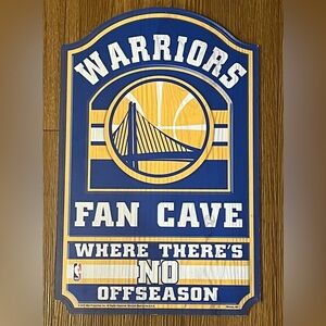 Golden State Warriors 11”x17” Fan Cave Distressed Wooded Sign